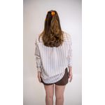 CAMISA LINA LISTRADA BEGE