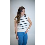 COLETE MARINE BRANCO LISTRADO