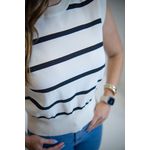COLETE MARINE BRANCO LISTRADO
