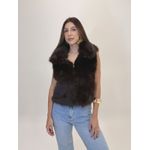 COLETE DE PELO MAJU MARROM