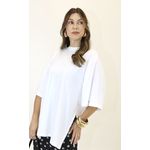 CAMISETA OVER CAMILA COM ABERTURA BRANCA 
