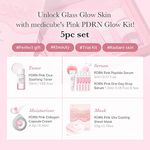  Kit medicube Salmon DNA PDRN Trial Kit,Glass Glow Mini Skincare Set with Toner, Serum & Sheet Mask for Hydrating, Firming, Moisturizing,Gift & Travel Essentials for Women & Girls