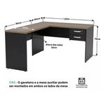 Mesa Para Escritório Em L 25mm 120x150