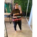 Poncho listrado marrom Copia