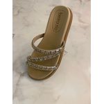 Papete Beira Rio Dourado Strass 3 tiras 