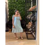 Vestido Curto alça de amarração azul bebê 