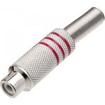 PLUG RCA FEMEA METAL COM MOLA(PRATA)