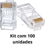 KIT 100 CONECTORES MACHO RJ45 CAT5.E 