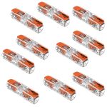 KIT C/ 10 CONECTORES DE EMENDA WAGO TRANSPARENTE RETO 0,14 A 4MM