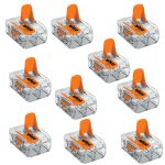 KIT C/ 10 CONECTORES DE EMENDA WAGO TRANSPARENTE 2 POLOS 0,14 A 4MM