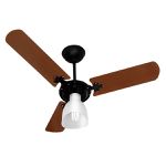 VENTILADOR TETO NEW DELTA LIGHT MOGNO/PRETO 127V