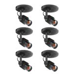 KIT 6 SPOTS PLASTICO PRETO 1 X E-27