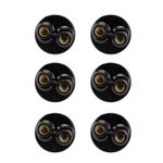KIT 6 PLAFONS PLASTICO PRETO 2 X E-27