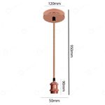 Pendente Metal E-27 Dourado Rose