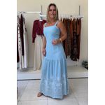 Vestido Bordado - Azul