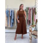 Vestido Cinto - Marrom