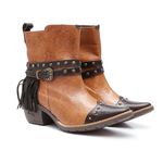 Bota Country Couro Feminina Blum Whisky Floral