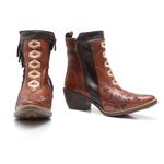 Bota Country Couro Feminina Leakey Telha