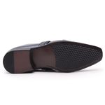 Sapato Social em Couro Legítimo Verniz Dark Blue com Detalhes estampados Preto - 0632PU