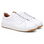 Tênis feminino em couro legítimo branco 49008CA-2771