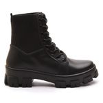 Bota Coturno Feminino Com Elástico Lateral e Solado Tratorado ELT - 7103A - Preto