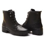 Bota Coturno Feminino Com Cadarço e Zíper Lateral ELT 7910A - Preto