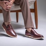 Kit 2 pares Sapatênis em Couro Legítimo ELT Conhaque e Mogno- 31056CONH-31056MOG