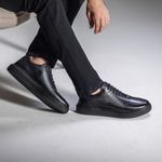 Tênis Casual Modern em Couro Legítimo Preto 53033