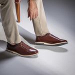 Sapatênis em Couro Legítimo ELT Mogno com NeoPrene Atacador em Elástico - 31036 Mogno
