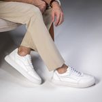 Tênis Casual Modern em Couro Legítimo Branco 53033