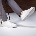 Tênis Casual Urban em Couro Legítimo Branco 53003