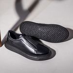 Tênis Casual Urban em Couro Legítimo Preto 53003