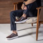 Tênis Casual Urban em Couro Legítimo Café 53003