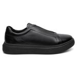 Tênis Casual Urban em Couro Legítimo Preto 53003