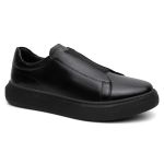 Tênis Casual Urban em Couro Legítimo Preto 53003