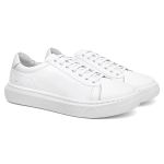 Tênis Casual Edgy em Couro Legítimo Branco 53013