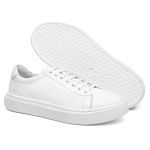 Tênis Casual Edgy em Couro Legítimo Branco 53013