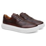 Tênis Casual Modern em Couro Legítimo Mogno 53033