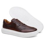 Tênis Casual Modern em Couro Legítimo Mogno 53033