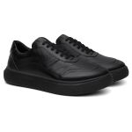 Tênis Casual Modern em Couro Legítimo Preto 53033