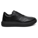 Tênis Casual Modern em Couro Legítimo Preto 53033