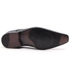 Sapato Social Couro Verniz Preto com Detalhes Estampados - 17198PU