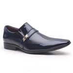 Sapato Social em Couro Verniz Detroid Dark Blue - 17288APU