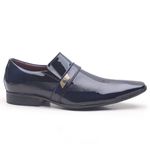 Sapato Social em Couro Verniz Detroid Dark Blue - 17288APU