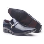 Sapato Social em Couro Verniz Detroid Dark Blue - 17288APU