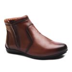 Bota Coturno Feminino Cano Curto Com Elástico Lateral Elt - 44003 Mogno