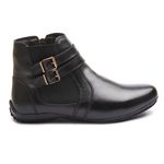 Bota Coturno Feminino Cano Curto Com Zíper Lateral Elt - 44013 Preto