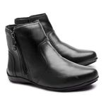 Bota Coturno Feminino Cano Curto Com Zíper Lateral Elt - 44023 Preto