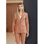 Blazer De Couro Feminino Caramelo Mary 