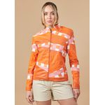 Jaqueta De Couro Pelica Patchwork Feminina Bicolor Coral Michele
